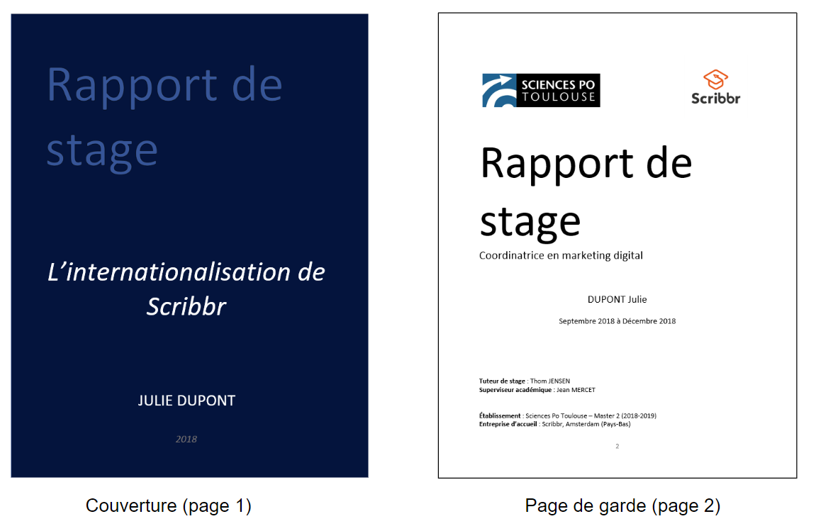 Exemple Page De Garde Rapport De Stage Original Artofit Images And Photos Finder