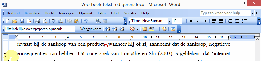 Klik voor volledige grootte Wijzigingen weergeven Word 2003