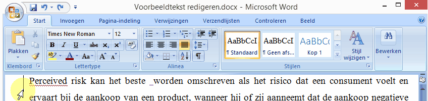 Klik voor volledige grootte Wijzigingen weergeven Word 2007