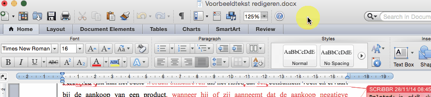 Klik voor volledige grootte Wijzigingen weergeven Word voor Mac 2011