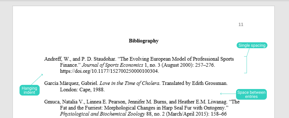 bibliography format