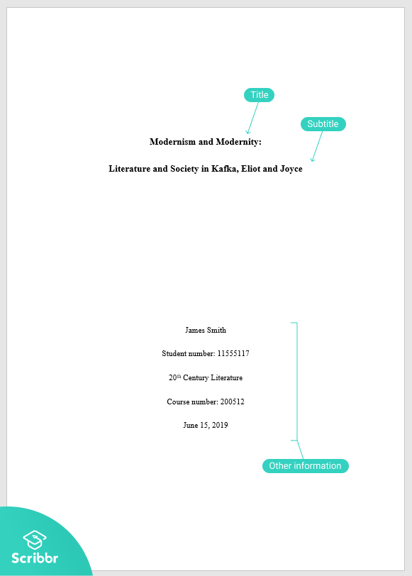 How To Format A Turabian Chicago Style Title Page