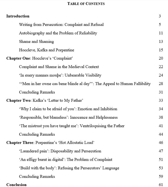 undergraduate dissertation structure