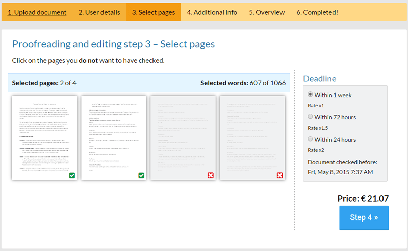 select the pages