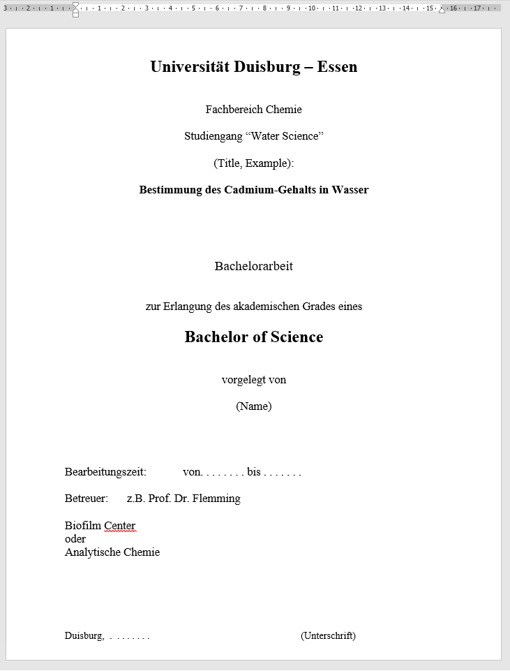 thesis dissertation auf deutsch