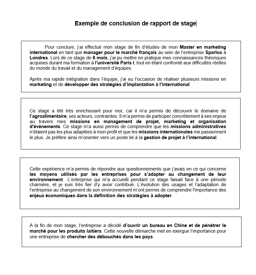 7 Conclusion Rapport De Stage Pdf En 2021 Rapport De Stage  Rezfoods