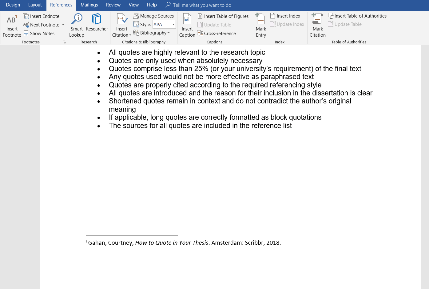 how to show footnote endnote in word