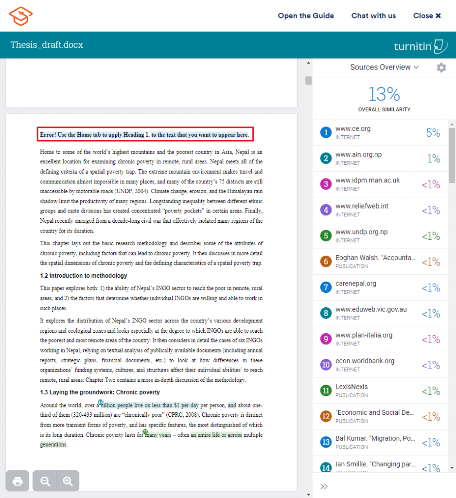 Scribbr Plagiarism Checker Guide - Interpreting The Similarity Report