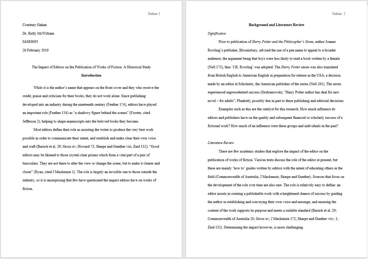 mla term paper format