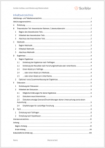 Inhaltsverzeichnis Masterarbeit Erstellen Mit Vorlagen