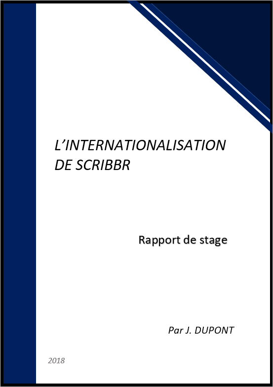 rapport de stage page de garde word