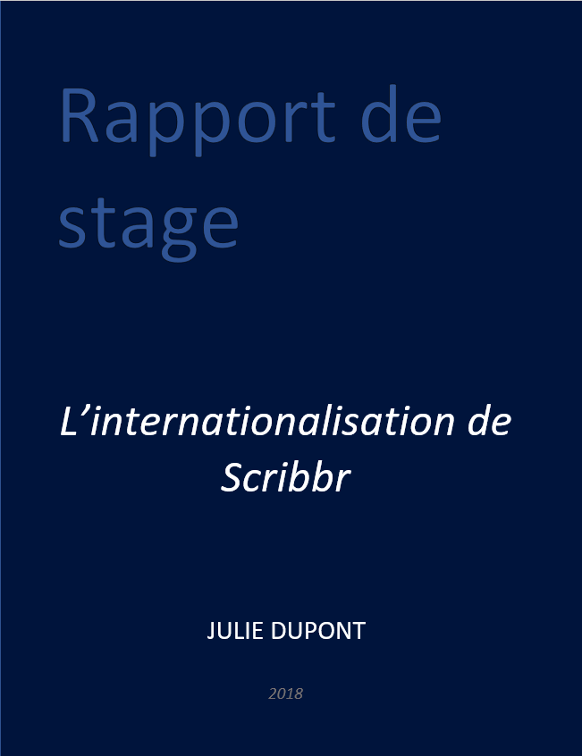 Couverture de rapport de stage