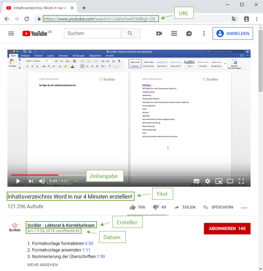 Ein Youtube Video Richtig Zitieren Anleitung Und Beispiele