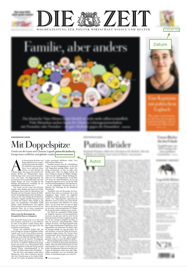 Zeitungsartikel zitieren - Anleitung für Print und Online-Artikel