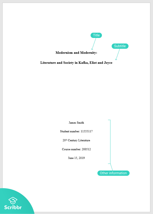How to Format a Turabian/Chicago Style Title Page Example