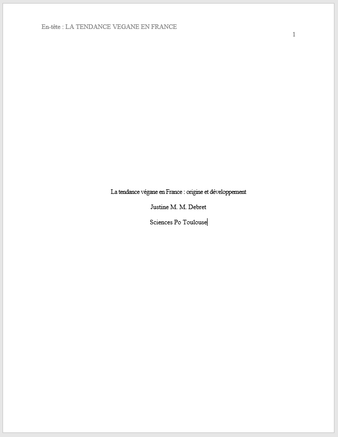 Mise en page aux normes APA