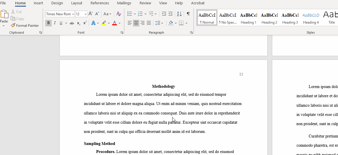 microsoft word header formatting content control