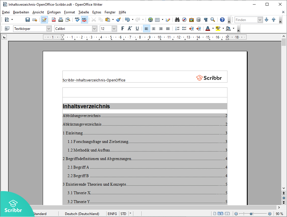 Inhaltsverzeichnis-OpenOffice-Formatvorlage-Scribbr