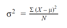 Variance formula for populations