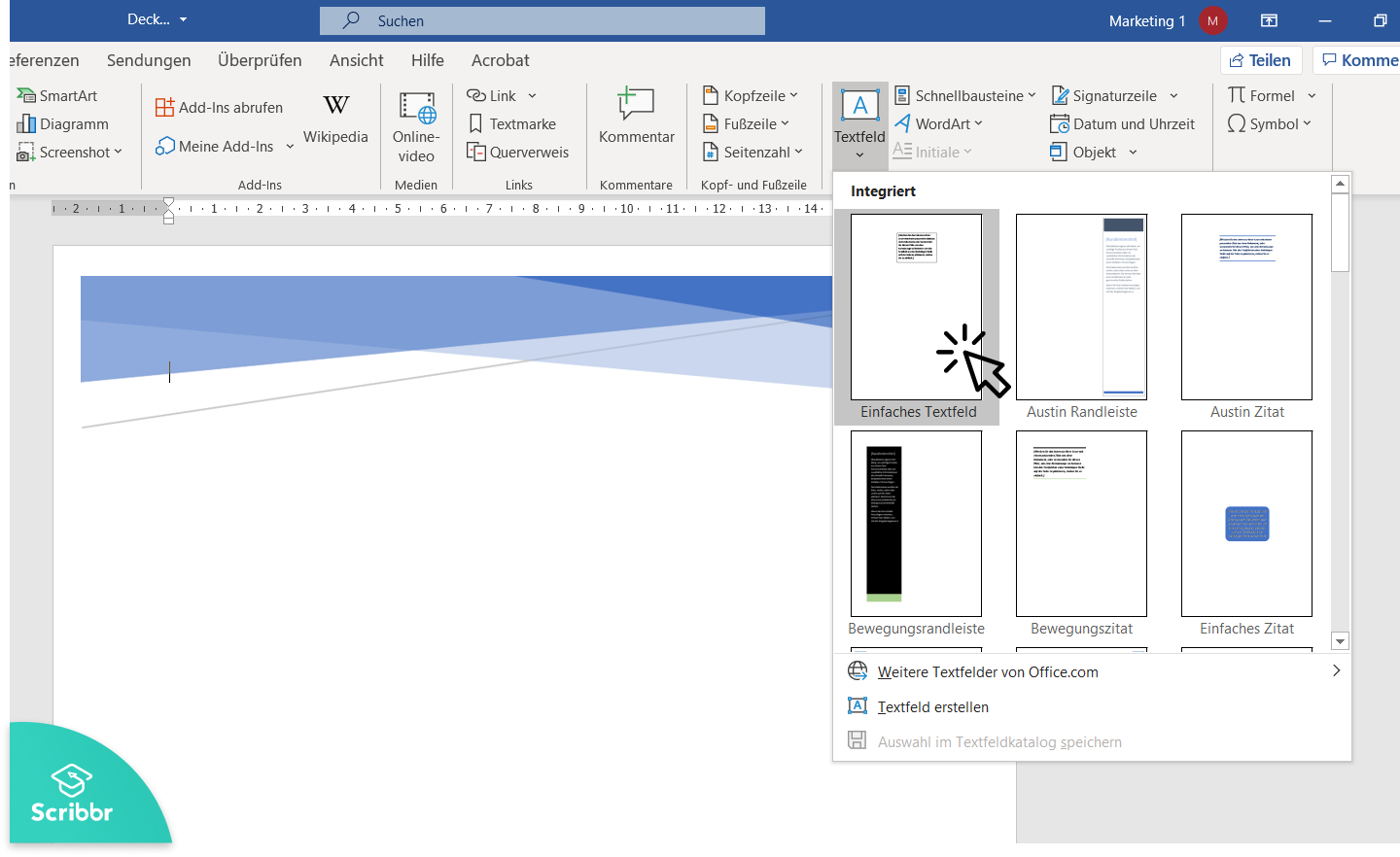 Ein Deckblatt in Word mit Vorlage erstellen - Anleitung