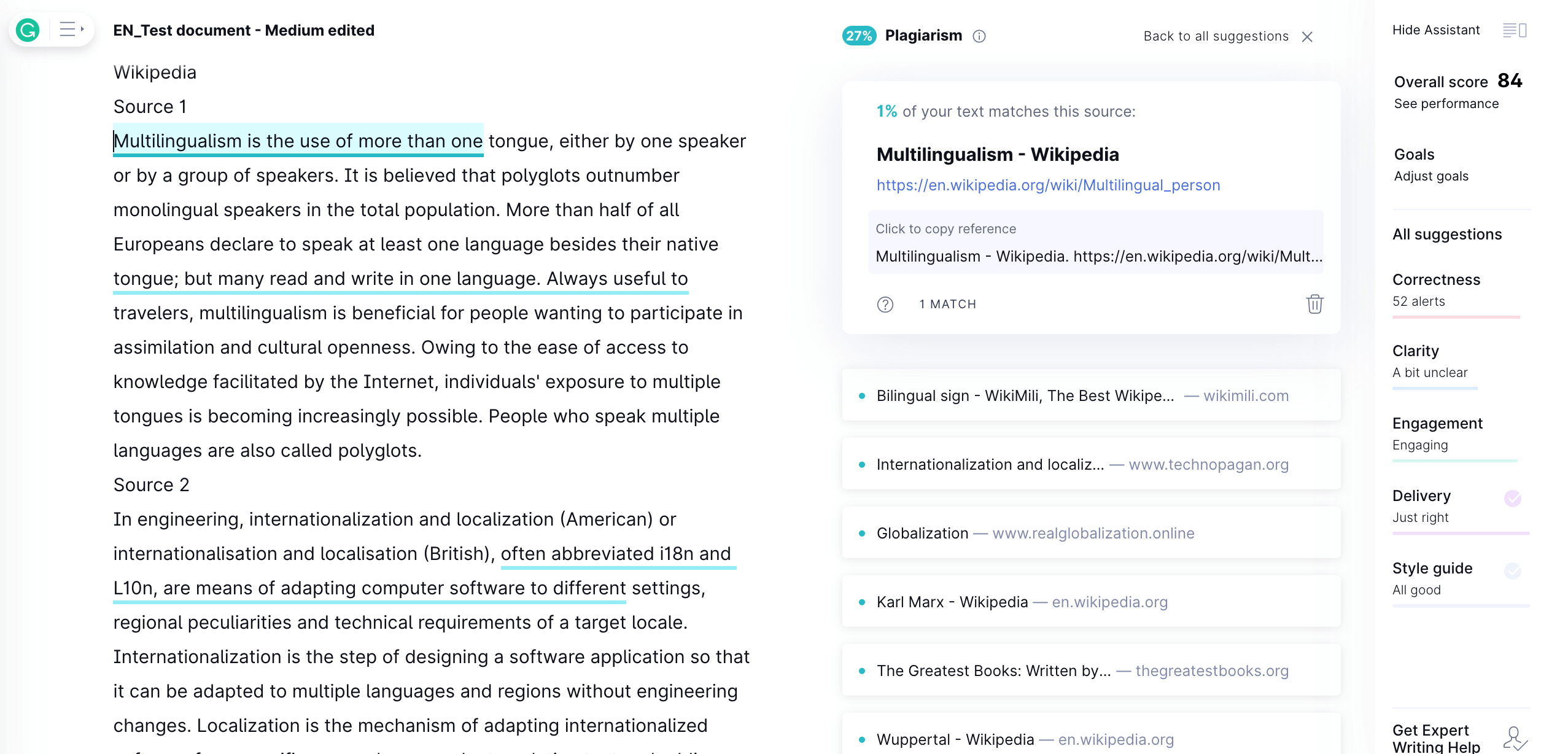 grammarly plagiarism checker free