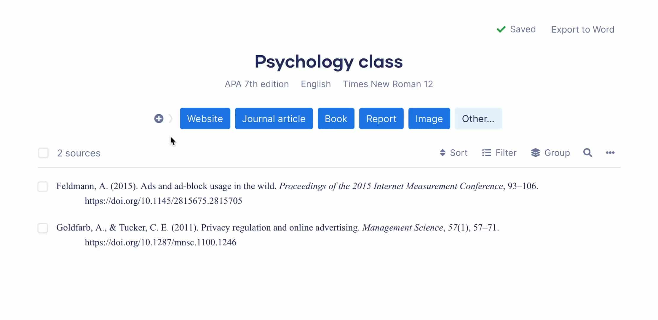 correct apa format example