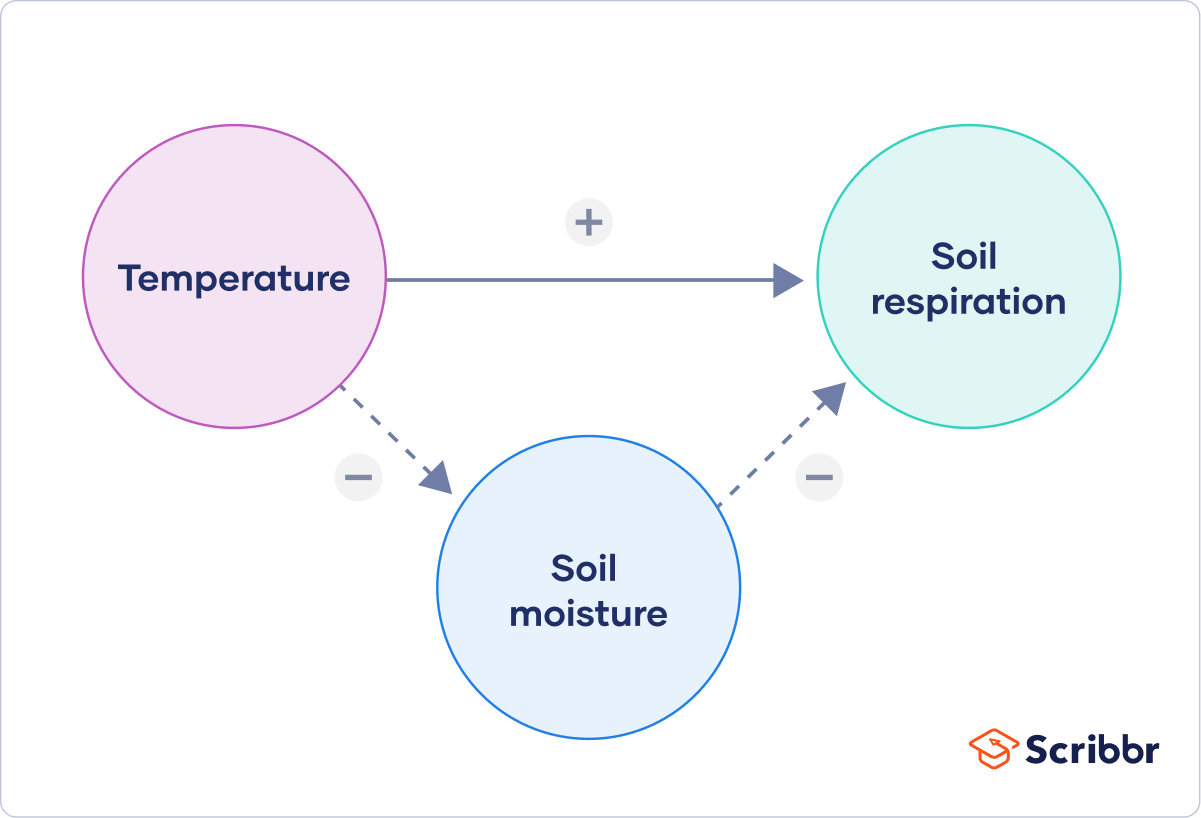 Diagram of the relationship between variables in a soil respiration experiment